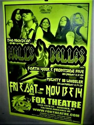 $30 • Buy AC/DC  HELLS BELLES In Concert Original Show Poster Boulder Co FOX Theater COOL