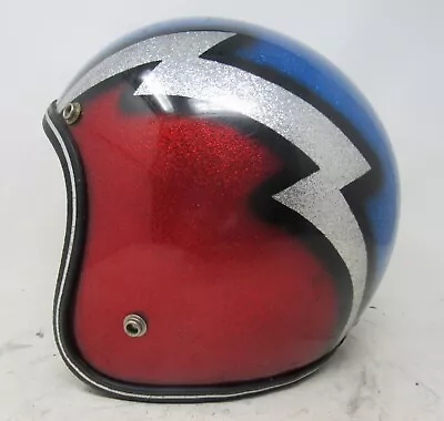 Vintage 1970s Open Face Helmet / 3/4 Helmet / Red White Blue / Must See! • $225