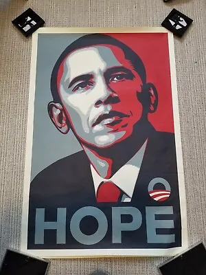Shepard Fairey Original 24x36 2008 Obama  Hope  Campaign Poster • $1150