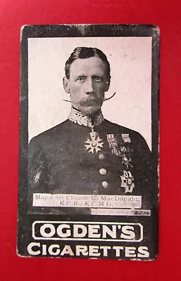 OGDENS TAB Cir 1900 CIGARETTE CARD MILITARY OFFICERS  MAJOR SIR CLAUDE MACDONALD • £1.99