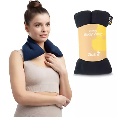 Zhu-Zhu Navy Fleece - Unscented Body Wrap Microwave Wheat Bag Heat Pack Warmer  • £10.95