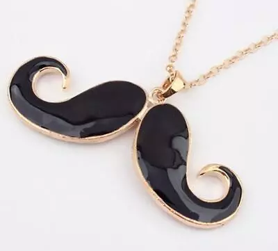 Fashion Moustache Necklace Black • $5