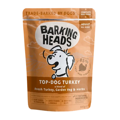 £32.75 • Buy Barking Heads Top Dog Turkey Dog Pouches - 10 X 300g
