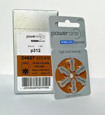 60 Count Power One Hearing Aid Batteries SIZE 312 Newest Version Expires 2025 • $22.95