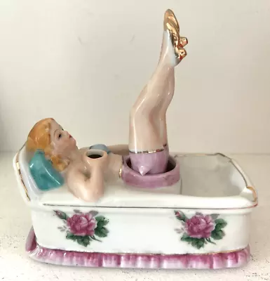 Vintage Ceramic 1940's 1950's Ashtray Pinup Girl Nodder Moving Legs Japan • $79.99