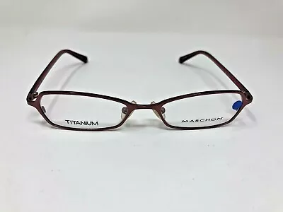 Marchon Eyeglasses Frame Titanium M906T 603 49-17-135 Red Burgundy AF29 • $44