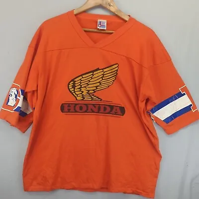 Vintage 80's 90's Garan Honda X Denver Broncos Football Jersey Style T-shirt L • $32.59