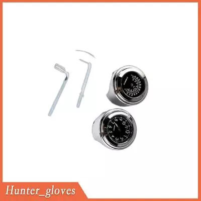 Motorcycle Handlebar Mount Dial Clock Watch & Thermometer Waterproof For Harley • $15.06