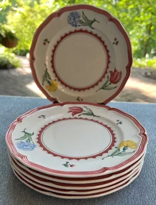 Set Of Six Villeroy & Boch Jardin D'Alsace Fleur Salad Plates • $119.95