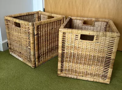 2x IKEA BRANÄS Basket Storage Box For Kallax Unit - Brown 32x34x32 Cm • £15