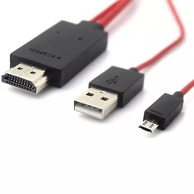 MHL Micro USB To HDMI TV Adapter Cable For Samsung Galaxy S4 I9500 S3 I9300 • £11.99