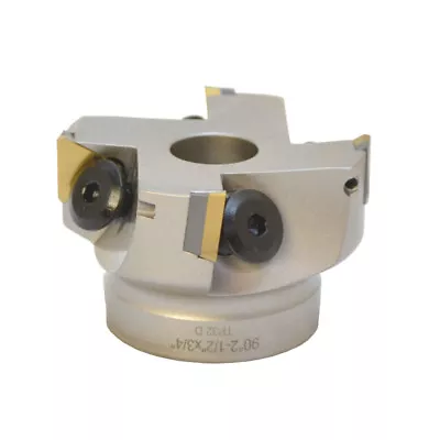 $69.50 • Buy 90 Degree Indexable Face Mill Cutter  2-1/2'' X 3/4''  4 Flute TPG 32X Inserts