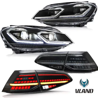 VLAND LED Headlights+Smoked Tail Lights Rear Lamps For 2015-2017 VW Golf 7 MK7 • $519.99