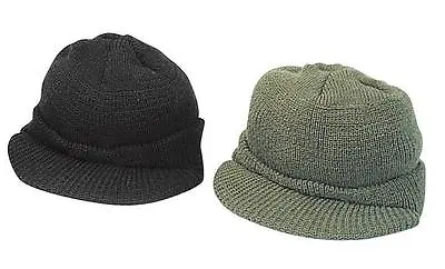 100% Wool Military Original Jeep Cap Tactical Knit Cap With Bill USA Made NEW • $12.79