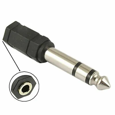 3.5mm Female  To 6.5mm Male Jack Stereo Audio Adapter Converter For Headphone • £2.35