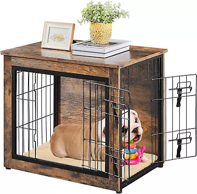 Dog Crate Furniture  Wooden Double Doors/Adjustable 27.5  L X 20  W X 24  H • $137.27
