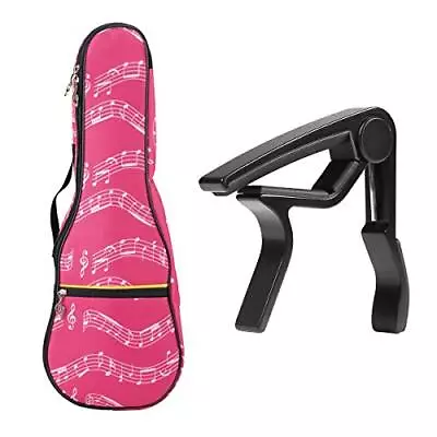 Ukulele Bag 21 Inch Ukulele Bag Waterproof Oxford Musical Note Pattern Pink • $32.95