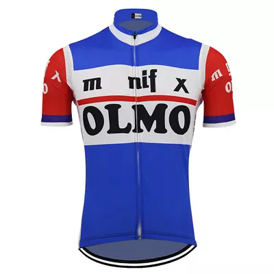 Retro Mens OLMO Cycling Team Jersey Bicycle Jersey Bike Jersey Cycling Shirt Top • $20.69