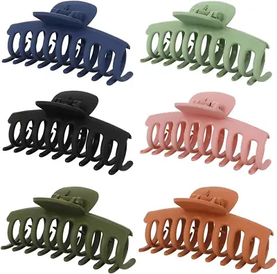 FANTESI 6 PCS Hair Claw Clips Big Claw Clips Non Slip Hair Clip Strong Hold Jaw • £7.30