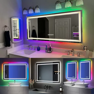 LED Bathroom Mirror Lighted Vanity Wall Mirror 3-Color Lights For Makeup Shave • $309.90