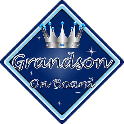 £3.99 • Buy Baby On Board Car Sign ~ Grandson On Board ~ D.Blue