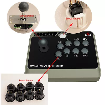 MAYFLASH Arcade Stick F300 Elite With Sanwa Buttons And Sanwa Joysticks F... New • $104.99