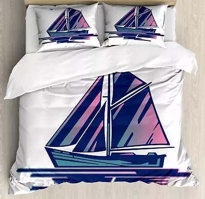 Sailing Boat Duvet Cover Set Starfish Maritime Look • £32.99