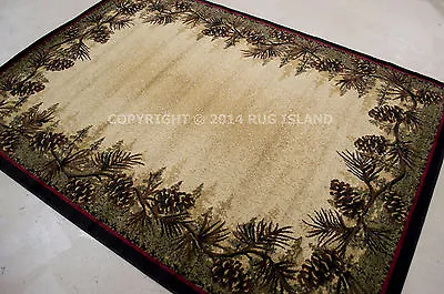 Lodge Cabin Rustic Forest Pinecone Area Rug **FREE SHIPPING** • $59.50