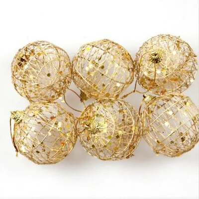 6PCS Christmas Gold Balls Baubles Decor XMAS Tree Hanging Party Ornaments DecorS • $11.72