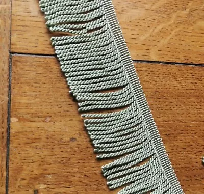 FREEPOST 65mm Green Looped Bullion Fringe. Per Metre. Lampshade Upholstery Trim • £4.19