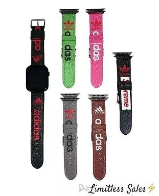 $42.87 • Buy Adidas Leather Apple IWatch Band 38/40mm 42/44mm Wrist Strap 1-6 NEW USA Seller