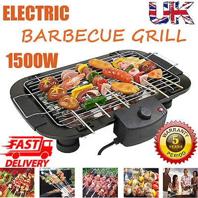 £18.80 • Buy Indoor Table Top Electric Barbecue BBQ Grill Smoke Free Portable Griddle Camping