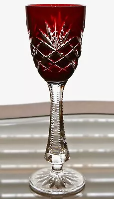 Faberge Odessa Liqueur Cordial Glass Signed Ruby Red Cased Crystal • $95