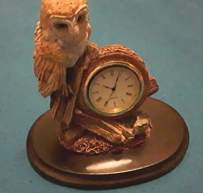 Country Artists Barn Owl Figurine With Clock-rare. • £20