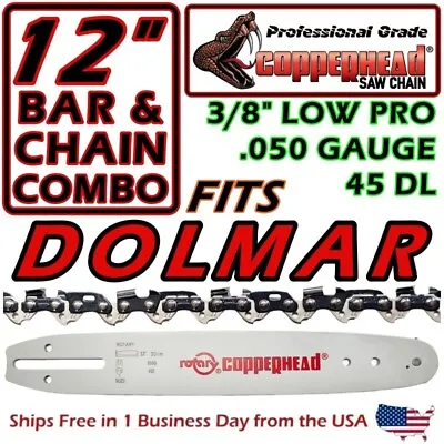 Copperhead 12  Bar & Chain Kit Dolmar Es173 Ps3410t Saws -3/8 Lp .050 Ga 45 Dl • $30.95