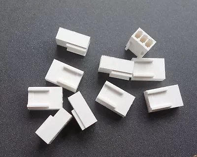 10Pcs White 3-Pin Female Fan Connector Housing Plug 2.54mm Pitch PC Mod Molex • $1.50