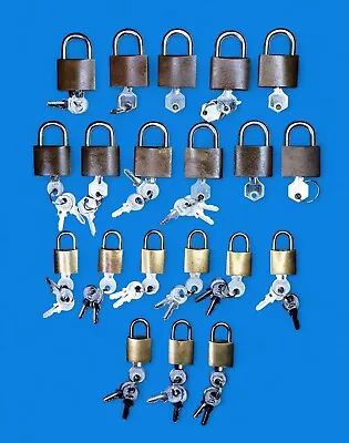 Lot Of 20 Miniature Padlocks / Luggage Locks With Keys 30mm & 20mm • $25