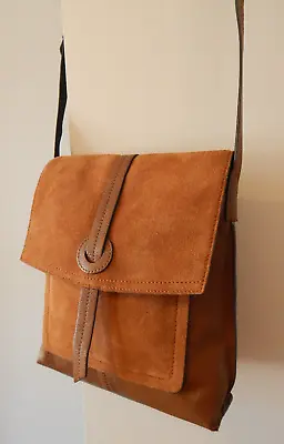 £0.99 • Buy NEXT Light Brown & Tan Leather And Suede Shoulder Cross Body Bag