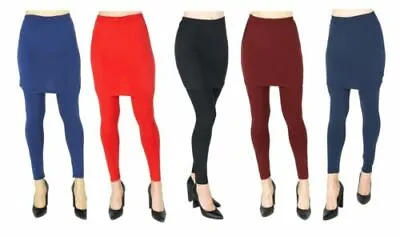 £8.40 • Buy NEW Women Ladies Pencil Seamless Stretchy Full Length Leggings With Skirt Office