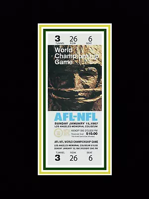 Green Bay Packers Set Of 4 Matted PiÇs Of Super Bowl 1 2 31 45 Game Tickets • $40.95