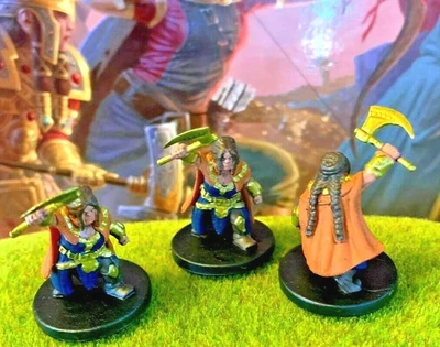 $10.20 • Buy Gold Dwarf Guard X3 LOT D&D Miniature Dungeons Dragons Elemental Evil Fighter 15