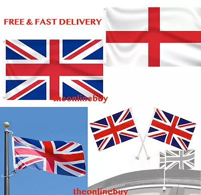 £2.99 • Buy UNION JACK FLAG GREAT BRITISH FLAGS Hand St George CAR UK Britain Coronation GB