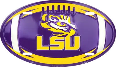 Lsu Tigers Car Truck Tag Oval Football License Plate Metal Louisiana State Sign • $12.97