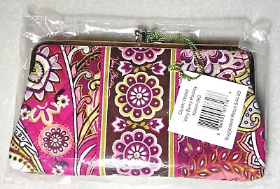 NEW WITH TAG Very Berry Paisley Vera Bradley Large Double Kisslock WALLET Clutch • $49.50