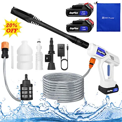 Cordless High Power Pressure Car Washer Jet Wash Car Patio Cleaner 1.5AH Battery • £28.08