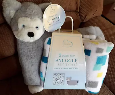 NEW LITTLE MIRACLES Snuggle MeToo Husky Dog PILLOW & Blanket Lovey Plush 2 PIECE • $95