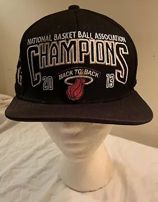 Miami Heat Hat Adidas Champions 2013 Back To Back Finals Wool Strapback NBA • $17.55