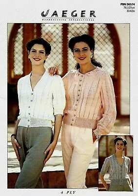 Jaeger Merino 4 Ply KNITTING PATTERN Women Cardigans • £0.85