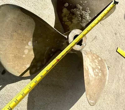 Vintage Large Brass Boat Propeller 3 Blade 1 1/2  Bore  Approx 22  Across 38 LBS • $350