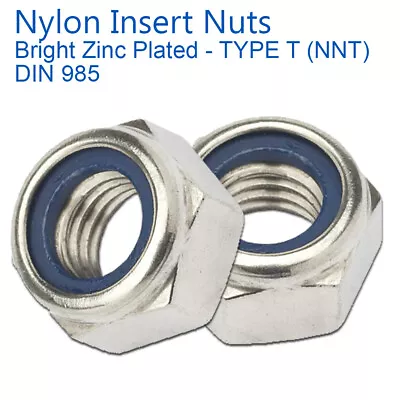 Nyloc Nuts Type T Bzp Din 985 M3 M4 M5 M6 M8 M10 M12 M14 M16 M18 M20 M24 M30 M36 • £289.59